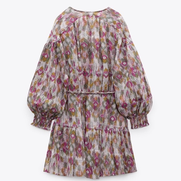 Zara multicolor print with braided belt - Picture 2 of 7
